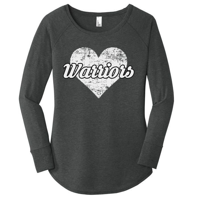 Warriors Over Distressed Heart Ontario Women's Perfect Tri Tunic Long Sleeve Shirt