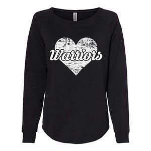 Warriors Over Distressed Heart Ontario Womens California Wash Sweatshirt