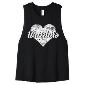 Warriors Over Distressed Heart Ontario Women's Racerback Cropped Tank