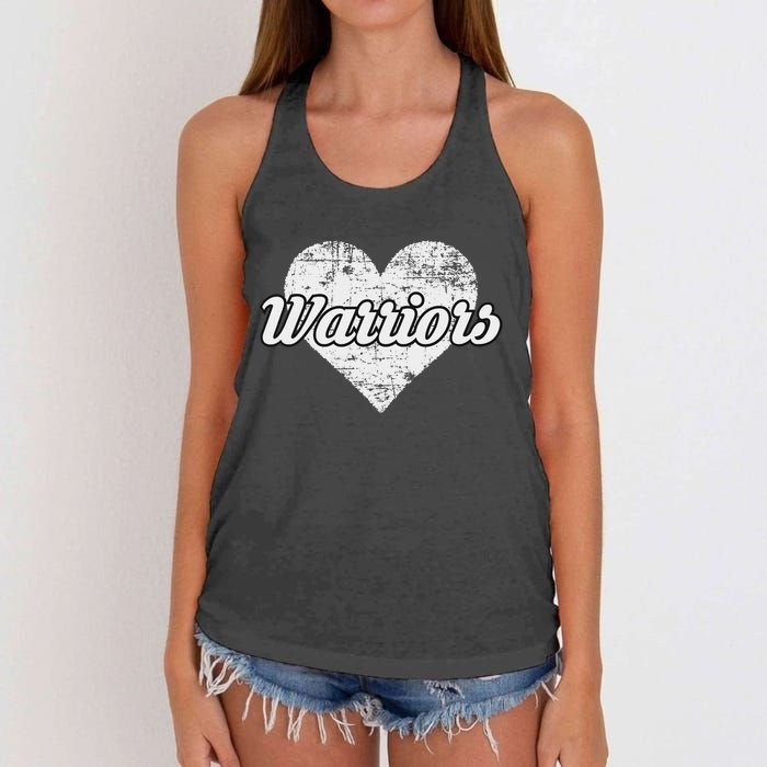 Warriors Over Distressed Heart Ontario Women's Knotted Racerback Tank