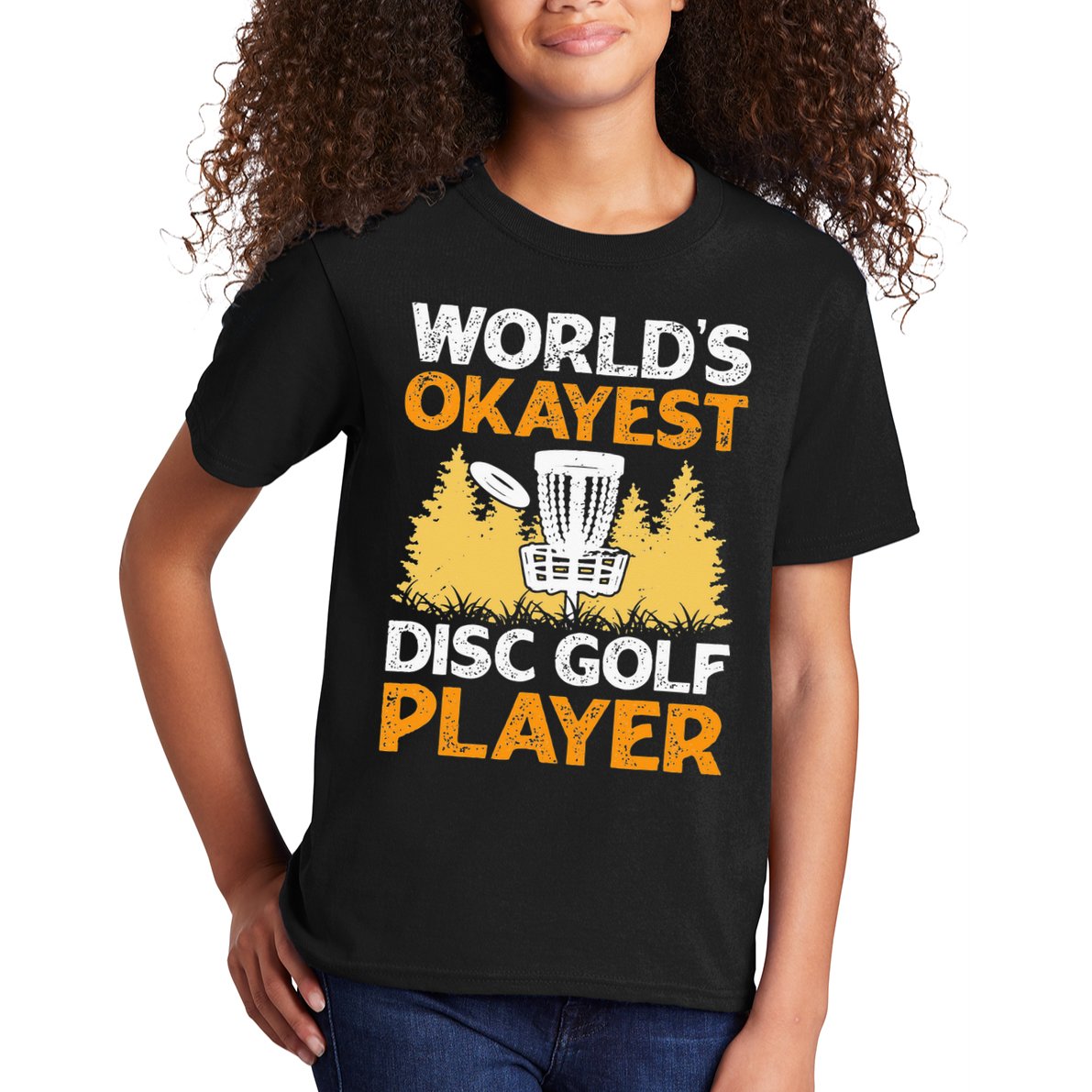 World's Okayest Disc Golf Player Kids T-Shirt