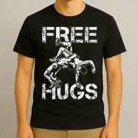 Wrestling Outfit  Distressed Free Hug Wrestling Wrestler  T-Shirt