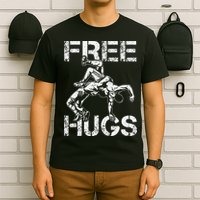 Wrestling Outfit  Distressed Free Hug Wrestling Wrestler  T-Shirt