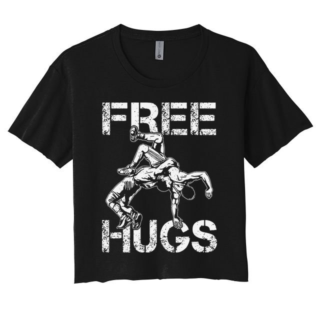 Wrestling Outfit  Distressed Free Hug Wrestling Wrestler  Crop Top