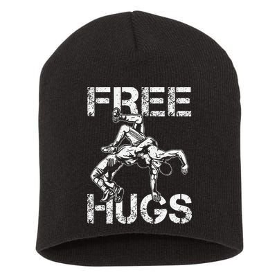 Wrestling Outfit  Distressed Free Hug Wrestling Wrestler  Short Acrylic Beanie