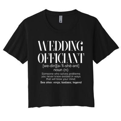 Wedding Officiant Definition Women's Crop Top Tee