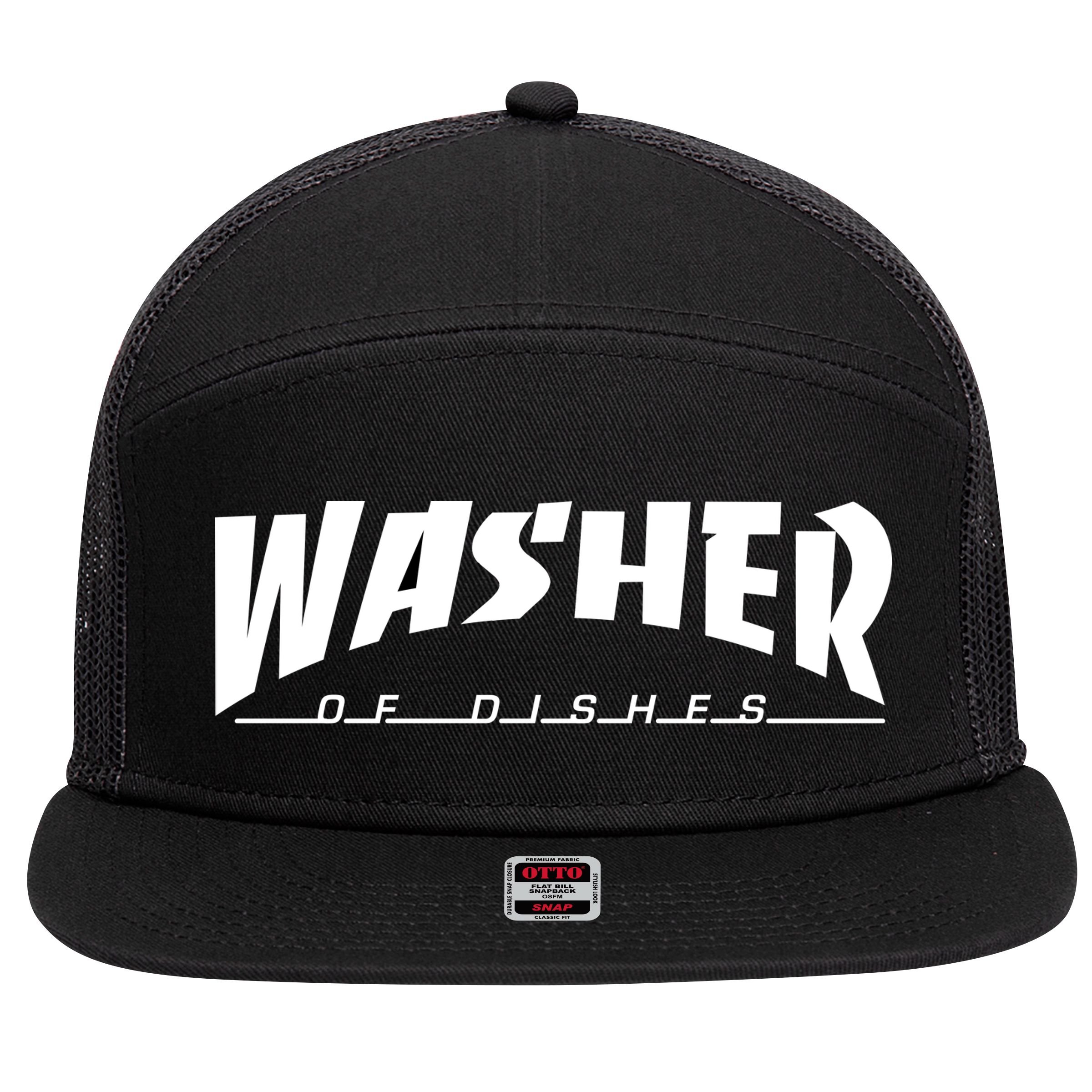 Washer Of Dishes 7 Panel Mesh Trucker Snapback Hat