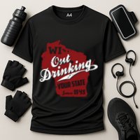 Wisconsin Out Drinking Your State Beer Group Cooling Performance Crew T-Shirt