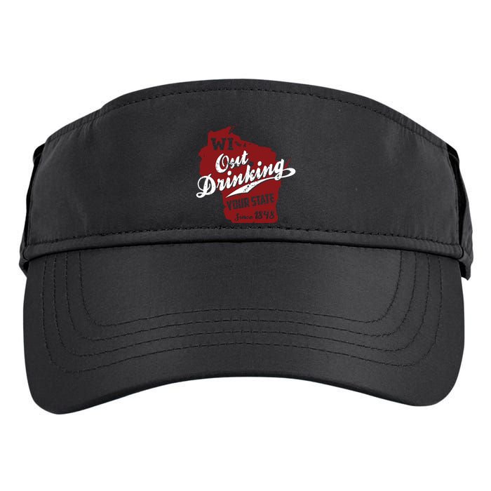 Wisconsin Out Drinking Your State Beer Group Adult Drive Performance Visor