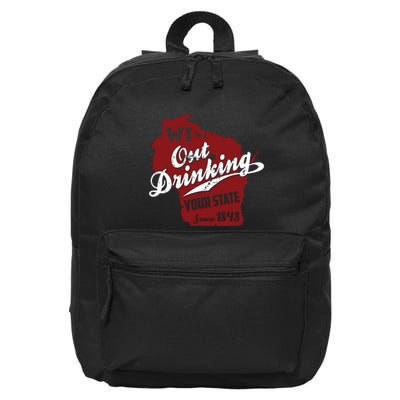 Wisconsin Out Drinking Your State Beer Group 16 in Basic Backpack