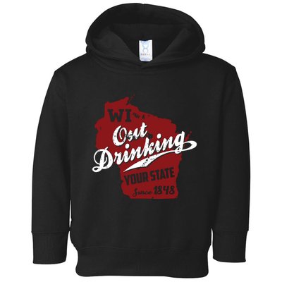 Wisconsin Out Drinking Your State Beer Group Toddler Hoodie