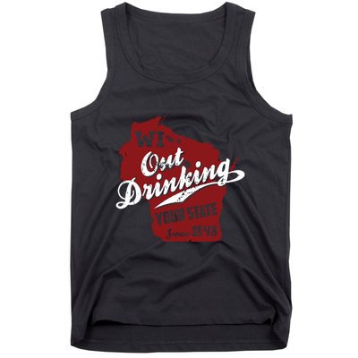 Wisconsin Out Drinking Your State Beer Group Tank Top