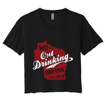 Wisconsin Out Drinking Your State Beer Group Crop Top