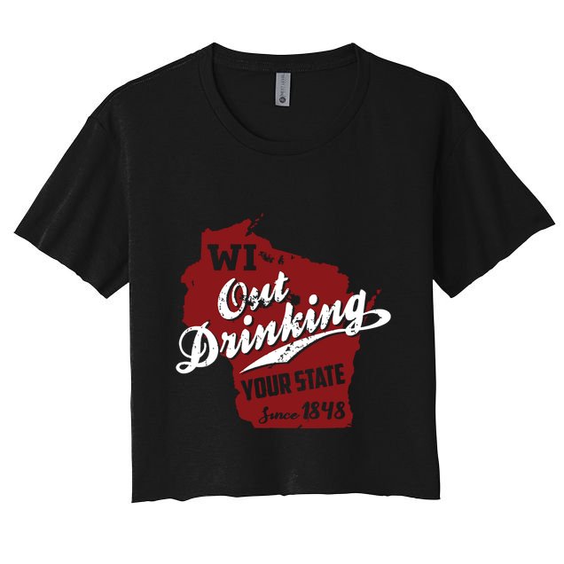 Wisconsin Out Drinking Your State Beer Group Crop Top