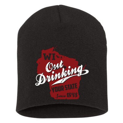 Wisconsin Out Drinking Your State Beer Group Short Acrylic Beanie