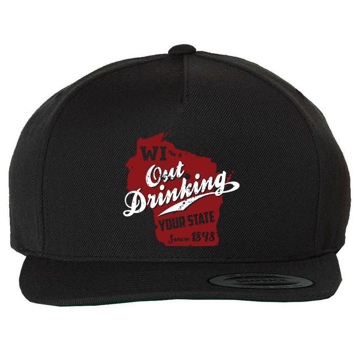 Wisconsin Out Drinking Your State Beer Group Wool Snapback Cap