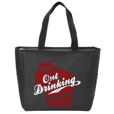 Wisconsin Out Drinking Your State Beer Group Zip Tote Bag