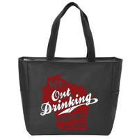 Wisconsin Out Drinking Your State Beer Group Zip Tote Bag