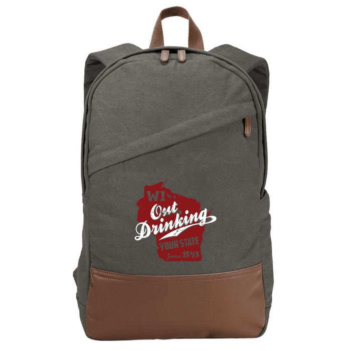 Wisconsin Out Drinking Your State Beer Group Cotton Canvas Backpack