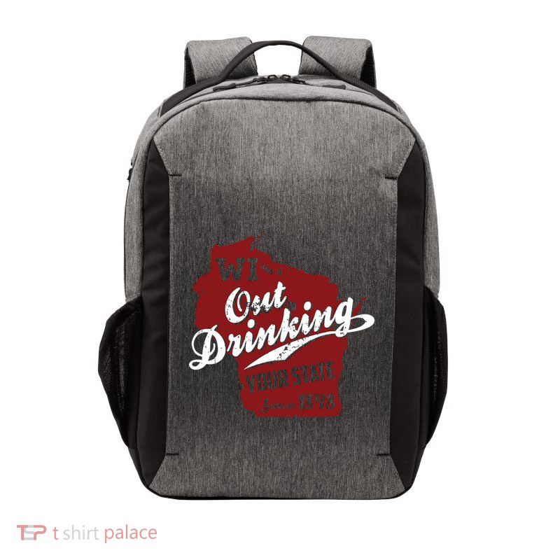 Wisconsin Out Drinking Your State Beer Group Vector Backpack