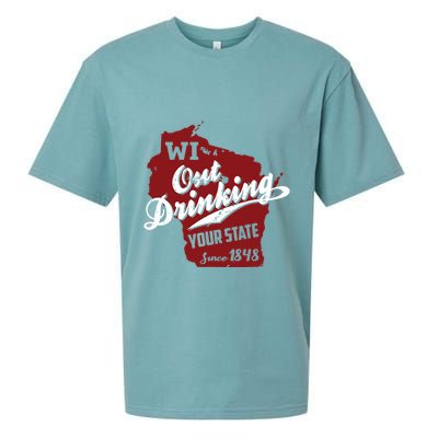 Wisconsin Out Drinking Your State Beer Group Sueded Cloud Jersey T-Shirt