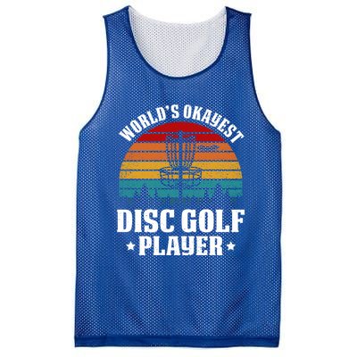 Worlds Okayest Disc Golf Frisbee Golf Funny Gift Frolf Golfing Gift Mesh Reversible Basketball Jersey Tank