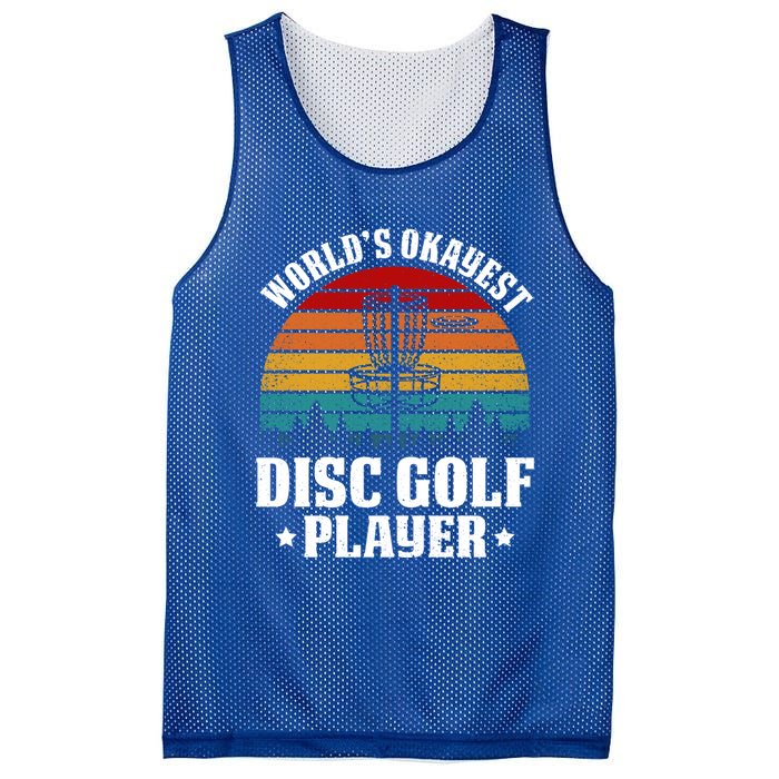 Worlds Okayest Disc Golf Frisbee Golf Funny Gift Frolf Golfing Gift Mesh Reversible Basketball Jersey Tank