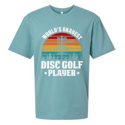 Worlds Okayest Disc Golf Frisbee Golf Funny Gift Frolf Golfing Gift Sueded Cloud Jersey T-Shirt