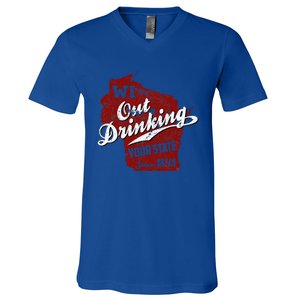 Wisconsin Out Drinking Your State Beer V-Neck T-Shirt