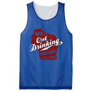 Wisconsin Out Drinking Your State Beer Mesh Reversible Basketball Jersey Tank