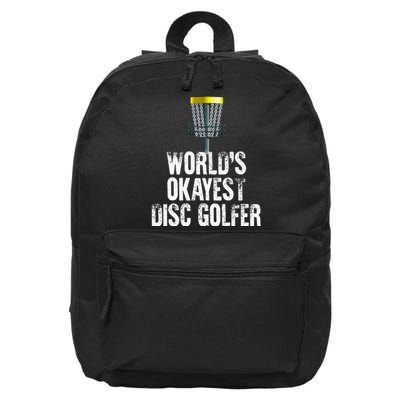 World's Okayest Disc Golfer Disc Golf Frisbee Throwing Gift 16 in Basic Backpack