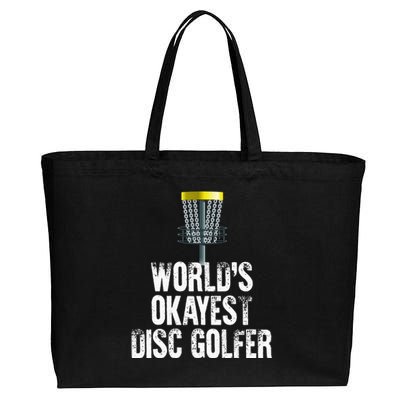 World's Okayest Disc Golfer Disc Golf Frisbee Throwing Gift Cotton Canvas Jumbo Tote