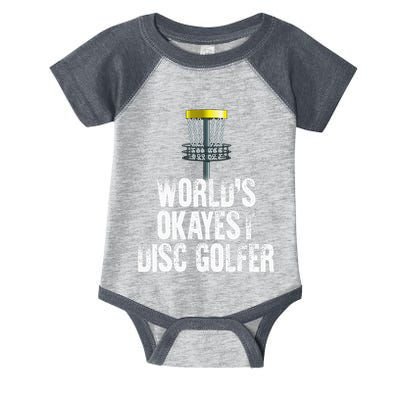 World's Okayest Disc Golfer Disc Golf Frisbee Throwing Gift Infant Baby Jersey Bodysuit