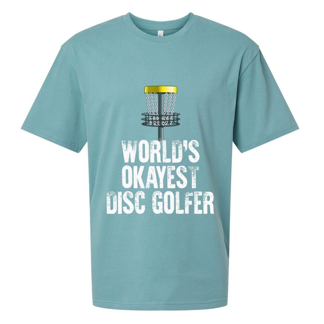 World's Okayest Disc Golfer Disc Golf Frisbee Throwing Gift Sueded Cloud Jersey T-Shirt