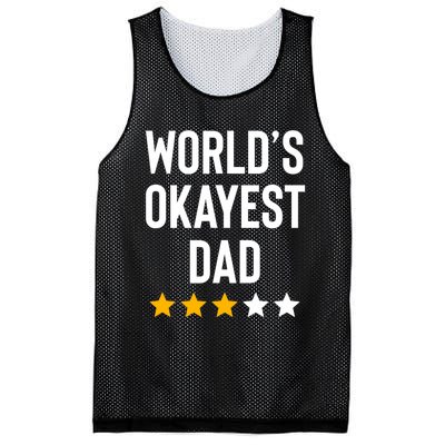 Worlds Okayest Dad Funny Best Daddy Ever Fathers Day Mesh Reversible Basketball Jersey Tank