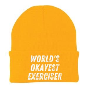 Worlds Okayest Exerciser Funny Exercise Workout Lover Runner Knit Cap Winter Beanie