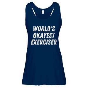 Worlds Okayest Exerciser Funny Exercise Workout Lover Runner Ladies Essential Flowy Tank