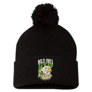 Wild Ones Eagle Pom Pom 12in Knit Beanie