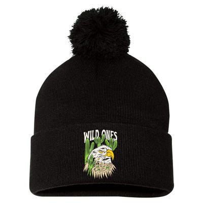 Wild Ones Eagle Pom Pom 12in Knit Beanie