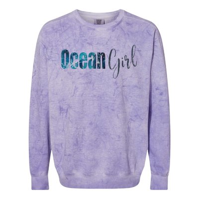 Womens Ocean Earth Day Mother Ocean Save The Planet Green Eco Colorblast Crewneck Sweatshirt