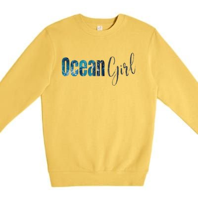 Womens Ocean Earth Day Mother Ocean Save The Planet Green Eco Premium Crewneck Sweatshirt