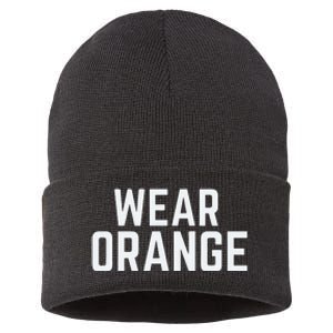 Wear Orange End Gun Violence Awareness Protect Our Children Sustainable Knit Beanie