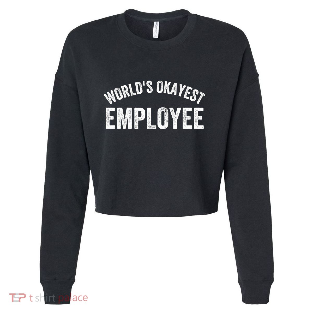 World’S Okayest Employee Funny Employee Best Employee Ever Greatest Employee Cropped Pullover Crew