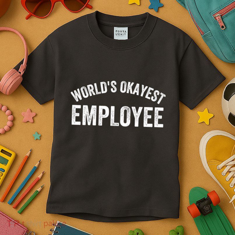 World’S Okayest Employee Funny Employee Best Employee Ever Greatest Employee Kids T-Shirt