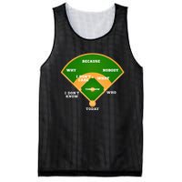 WhoS On First Baseball Diamond Fielding Mesh Reversible Basketball Jersey Tank