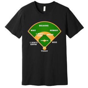 WhoS On First Baseball Diamond Fielding Premium T-Shirt