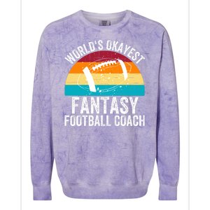 World’s Okayest Fantasy Football Coach Funny Fantasy Football Fantasy Football Colorblast Crewneck Sweatshirt