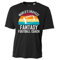 World’s Okayest Fantasy Football Coach Funny Fantasy Football Fantasy Football Cooling Performance Crew T-Shirt