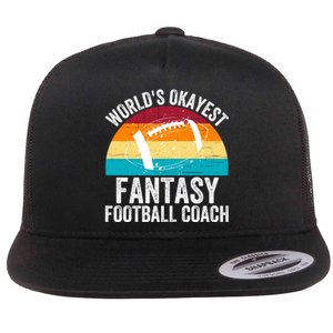 World’s Okayest Fantasy Football Coach Funny Fantasy Football Fantasy Football Flat Bill Trucker Hat