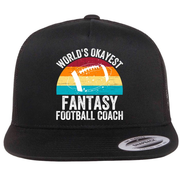 World’s Okayest Fantasy Football Coach Funny Fantasy Football Fantasy Football Flat Bill Trucker Hat